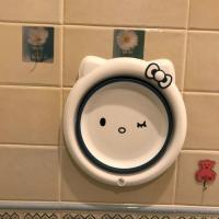 折叠脸盆 小猫咪蓝 卡通可爱小猫造型洗脸盆女学生宿舍可折叠便携面盆家用洗衣服盆子