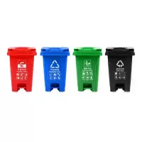 安居先森 60L 01系款 分类垃圾桶脚踏款 红色