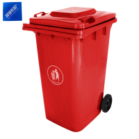 安居先森 240L-B 02系款 环卫垃圾桶圆形投放标通用翻盖款 红色