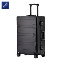 安居先森7520纯铝镁合金拉杆箱行李箱 24寸黑色(个)