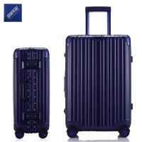 安居先森6820合金铝框PC拉杆箱行李箱 24寸蓝色