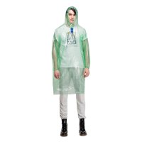 安居先森TS005PE2一次性加厚连体时尚雨衣雨披PE 成人均码 绿色 5件起发(件)