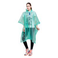 安居先森DP001PE1.8一次性加厚时尚斗篷雨衣雨披PE 成人均码 绿色 5件起发(件)
