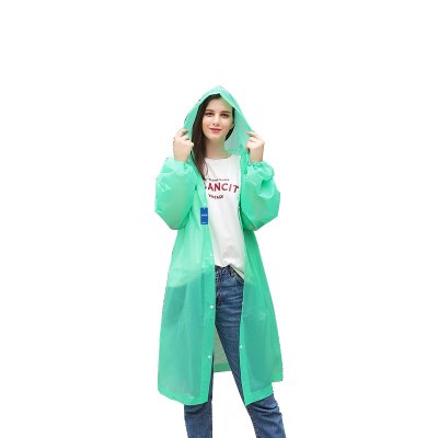 安居先森KS1684PEVA8一次性加厚连体时尚雨衣雨披PEVA 成人均码 绿色(件)