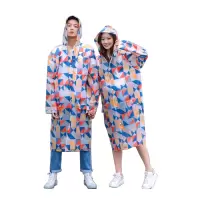 安居先森KS356EVA12口袋款时尚印花加厚成人雨衣EVA 三角几何L(件)