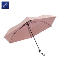 安居先森三折手动桃花彩胶伞 22寸直径100厘米 粉色红花