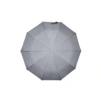 安居先森枫木格纹铜柄压花十骨三折经典商务自动伞 灰色