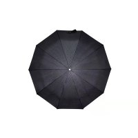 安居先森枫木格纹铜柄压花十骨三折经典商务自动伞 黑色