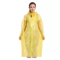 安居先森KS007PE2.5一次性加厚连体时尚雨衣雨披PE 成人均码 黄色