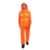 安居先森牛津布反光加厚分体式劳保雨衣执勤环卫橙色YZY-014 橙色L(套)