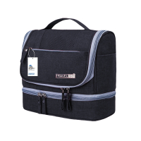 安居先森523大容量多功能旅行化妆收纳干湿分离洗漱包 -黑色