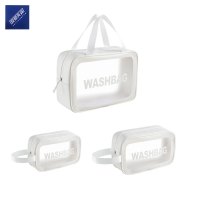 安居先森YTJ001磨砂半透明PU洗漱化妆包大号白色