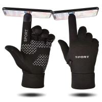 安居先森防风防水防寒保暖加绒手套触屏防滑男式双边黑