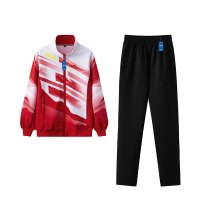 安居先森2028运动休闲套装93%聚酯纤维 7%氨纶男女同款红色S-5XL