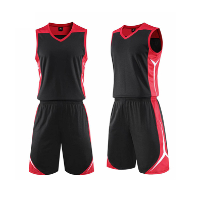 安居先森1908篮球衣套装黑红2XS-6XL