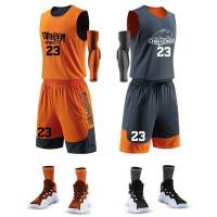 安居先森1719双面穿自由定制印字比赛套装聚酯纤维 橙灰色 L-5XL