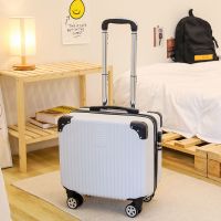 白色[主图直角款] 18寸[2节拉杆-1.6m以下适用] 行李箱18寸小旅行皮箱拉杆箱女小型轻便16寸迷你飞机登机航空箱