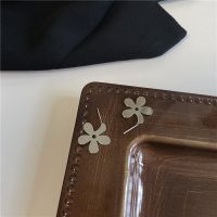 花朵耳钉 金属花朵耳钉女冷淡风简约百搭耳环女个性气质耳环高级感轻奢耳饰