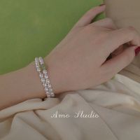 金球米珠 14厘米 天然5A珍珠和田玉手串女款手链女ins不掉色仙气超仙学生闺蜜弹力