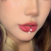 白色 内径10mm杆粗1.2mm球3mm 甜酷辣妹唇环唇钉辣妹替换钉ins鼻中隔穿孔饰品潮