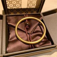 古法手镯62号 126-144斤 古法传承越南沙金手镯女金色手镯不掉色实心镀金手环素圈