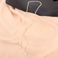 珍珠色 天然珍珠项链女中长款流苏双戴腰带挂件小香风气质百搭毛衣链配饰