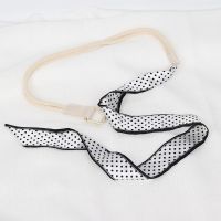 双股绳白色波点 帆布拼丝巾腰带女配连衣裙子时尚百搭装饰牛仔裤带双环扣个性皮带