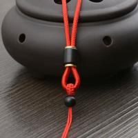 黑檀木款/红色 沉香手工编织挂脖吊坠挂绳翡翠玉牌蜜蜡玉佩项链绳子可调节男女款