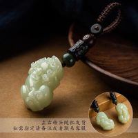 绿菩提款招财貔貅 古风玉石貔貅钥匙扣男女汽车钥匙挂件高档手工创意钥匙链挂饰吊坠