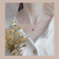 小纸箱密封袋包装 小王子玫瑰花项链十字链-黄金色 小王子的玫瑰法式复古玫瑰花项链女项链锁骨链ins不掉色生日礼物