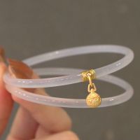 54-56mm 单素圈一个 吞金兽天然玛瑙叮当镯手镯细条小巧玲珑镯事事如意女手镯送礼女友