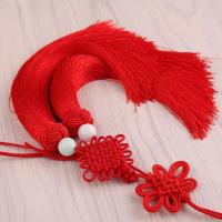 红色 中国结菠萝帽双流苏穗子古风挂坠汽车挂件乐器剑穗冰丝民族风吊穗