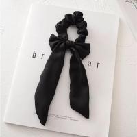 黑色 赵丽颖同款发带法式复古扎头发丝巾马尾发圈蝴蝶结雪纺飘带头绳女
