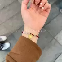 玉髓福牌猪猪手绳[红绳] 无礼盒 快手同款福牌手链男女一对情侣编织手绳闺蜜饰品送女友礼物学生
