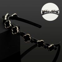 经典四叶草发箍 发箍水钻碎发夹子女发夹刘海夹压发防滑外出神器百搭头箍编发头饰