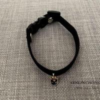 XS超小型(1-2斤)适合幼猫 黑色/猫咪款 猫咪项圈脖圈铃铛狗狗泰迪比熊小型犬脖圈吊牌狗牌项链饰品挂件