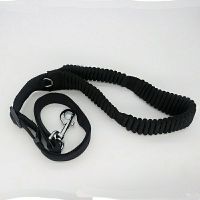 黑色弹力牵引绳 S-适合20-40斤 项圈狗绳 狗狗牵引绳 大狗链子 小中大型犬拉带金毛 牛扣8八股