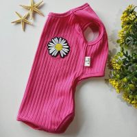 玫红色 XS码 (适合体重2-4斤) 小雏菊宠物衣服小狗狗背心小型犬雪纳瑞柴犬泰迪比熊四脚无袖夏装