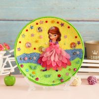 创意圆盘贴02苏菲亚公主材料包 创意圆盘贴雪花泥珍珠泥黏土画板儿童彩泥画DIY手工制作填色玩具