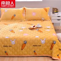 网红萝卜-p 90x200cm 法兰绒夹棉床单加厚防滑珊瑚绒毛毯子单双人冬季加绒床盖毯