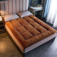 [升级款加厚保暖]咖啡色 90*200cm床 加厚保暖羊羔绒床垫双人可折叠榻榻米床褥学生宿舍垫被床护垫褥子