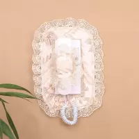 水晶棕-门铃2件套 欧式可视门铃电话套贴墙遮挡装饰盒对讲布艺蕾丝电表箱防尘保护罩