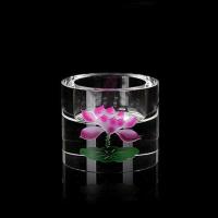 莲花 水晶烛台蜡烛酥油粒蜡台烛台供佛家用佛堂酥油灯座底座长明灯心经