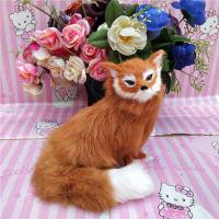 蹲姿黄狐 仿真狐狸毛绒模型摆件黄色九尾狐仙供奉真身静态兔毛动物玩具玩偶