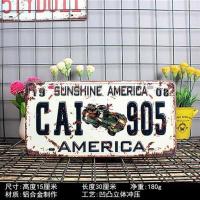 P 复古数字车牌摆件壁饰铁皮画装饰挂件墙壁饰挂件墙面壁挂铁艺墙饰