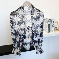 网纱款-黑色大雏菊 防晒手袖护臂宽松护袖女夏大码连肩百搭开车披肩学车袖套外搭冰袖