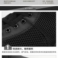 四季粗布网面 46 冬季保安靴男特勤黑色帆布户外特训靴作战靴加绒作训靴保安鞋棉鞋
