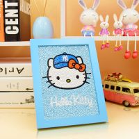 KT01 钻石画儿童带框大小钻凯蒂猫圆钻十字绣5D卡通小幅卧室砖石贴简单