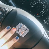 本田方向盘钻贴填空 本田十代思域方向盘标飞度锋范XRV八代雅阁CRV前后车标志贴钻标贴