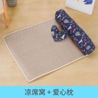 单面靠深蓝帆船冰藤狗窝 S号55-45建议10斤内 夏季狗窝凉席垫可拆洗四季通用狗床垫子大小型犬猫窝泰迪狗狗睡垫